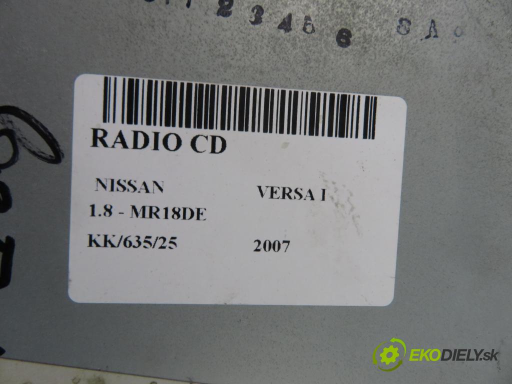 NISSAN VERSA I HB 2007 93,00 1.8 - MR18DE 1798,00 RADIO CD PN2813L