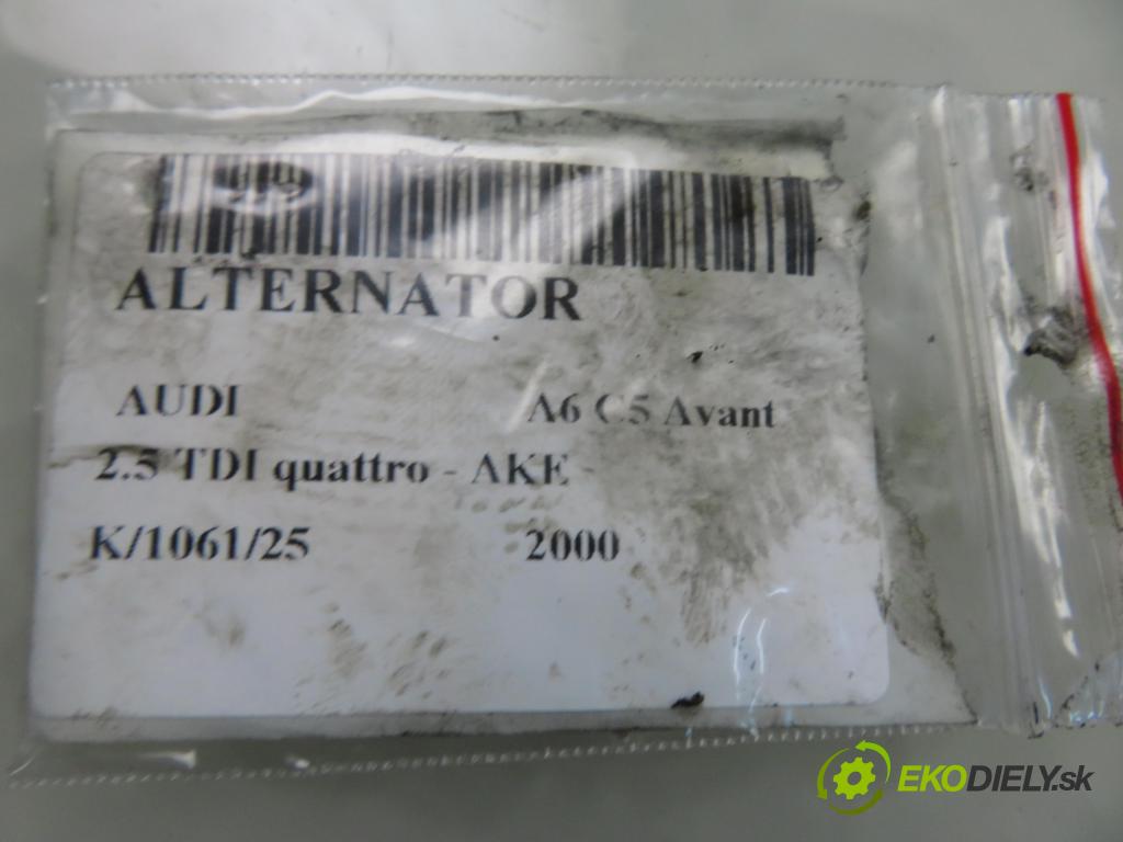 AUDI A6 Avant (4B5, C5) KOMBI 2000 132,00 2.5 TDI V6 180 quattro - AKE 2496,00 Alternátor STX100141 (Alternátor)