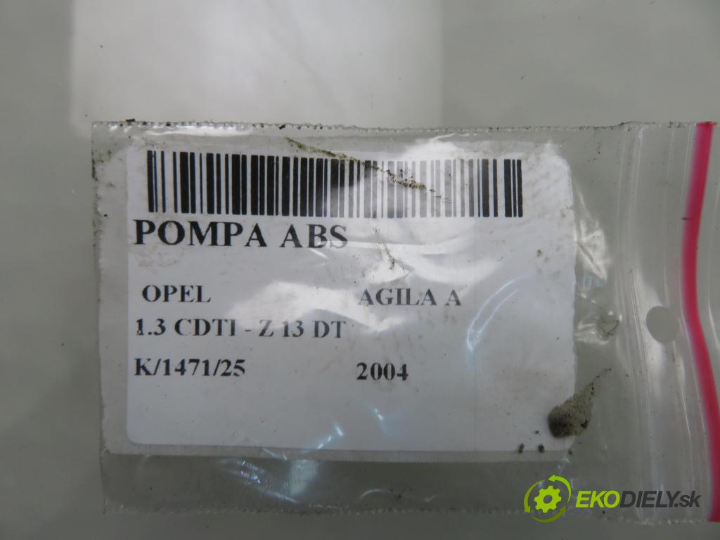 OPEL AGILA (A) (H00) HB 2004 51,00 1.3 CDTI - Z 13 DT 1248,00 Pumpa ABS 06210901483 ; 5WK84118 (Pumpa ABS)