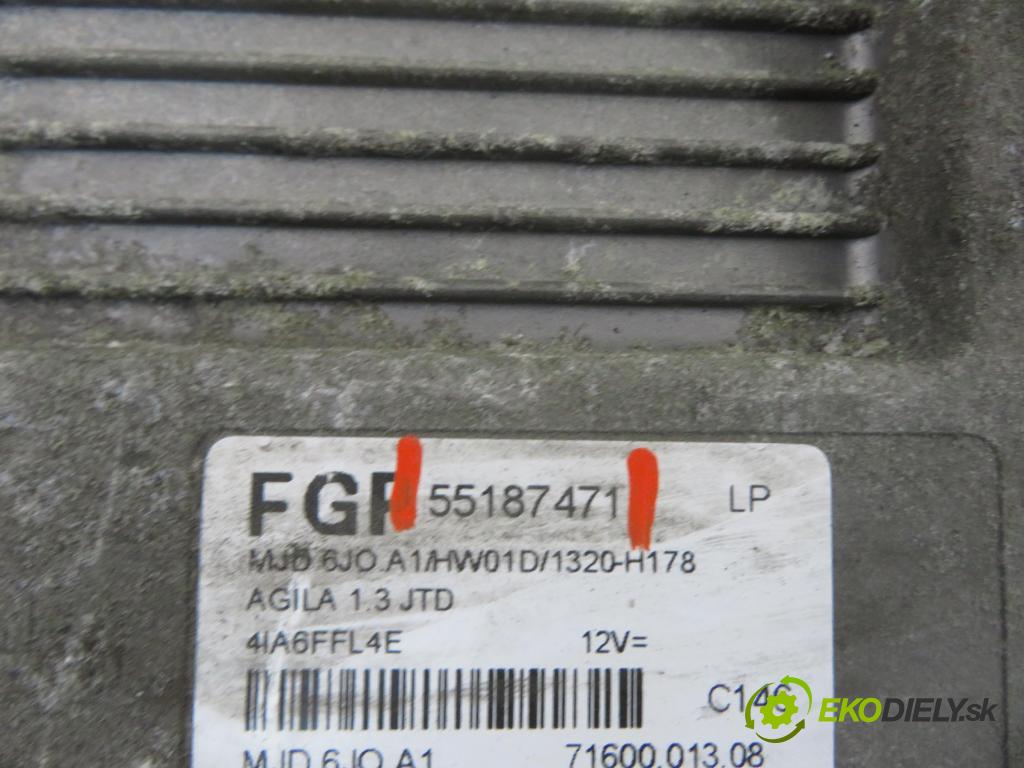 OPEL AGILA (A) (H00) HB 2004 51,00 1.3 CDTI - Z 13 DT 1248,00 řídící jednotka motora 55187471