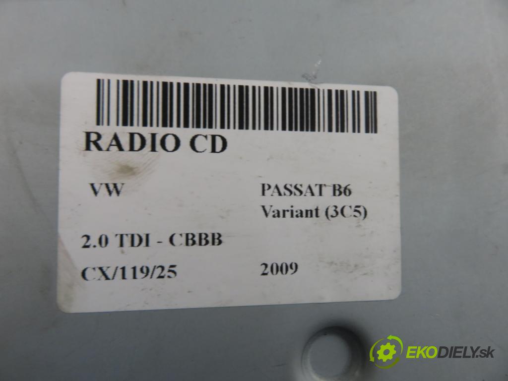 VW PASSAT B6 Variant (3C5) KOMBI 2009 125,00 2.0 TDI - CBBB 1968,00 RADIO CD 3C8035195