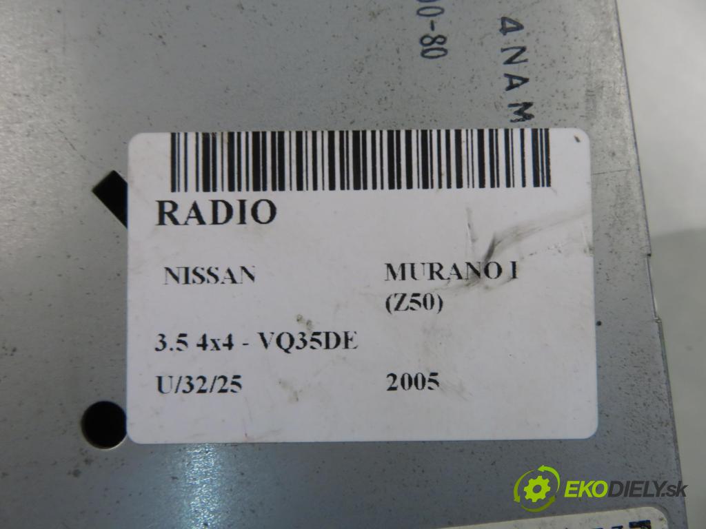 NISSAN MURANO I (Z50) SUV 2005 172,00 3.5 4x4 234 3498,00 RADIO 28188CC000
