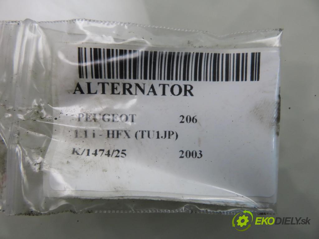 PEUGEOT 206 liftback (2A/C) HB 2003 440,00 1.1 i - HFX (TU1JP) 1124,00 Alternátor A001TA3391C ; 9644927080 (Alternátor)