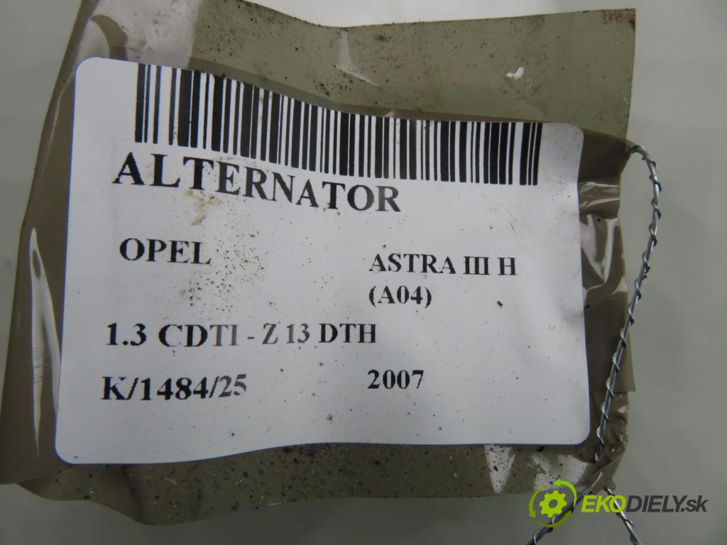 OPEL ASTRA H (A04) HB 2007 66,00 1.3 CDTI 90 - Z 13 DTH 1248,00 Alternátor 13117279YQ (Alternátor)