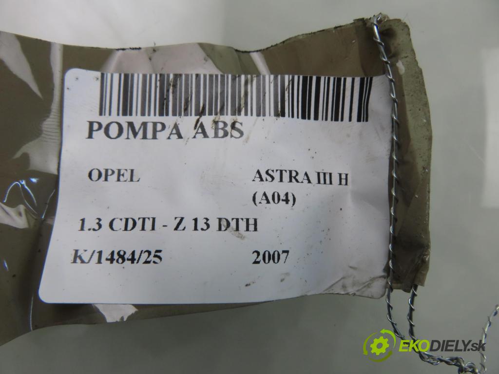 OPEL ASTRA H (A04) HB 2007 66,00 1.3 CDTI 90 - Z 13 DTH 1248,00 Pumpa ABS 13157576BE ; 10020700244 ; 10097005093 (Pumpa ABS)