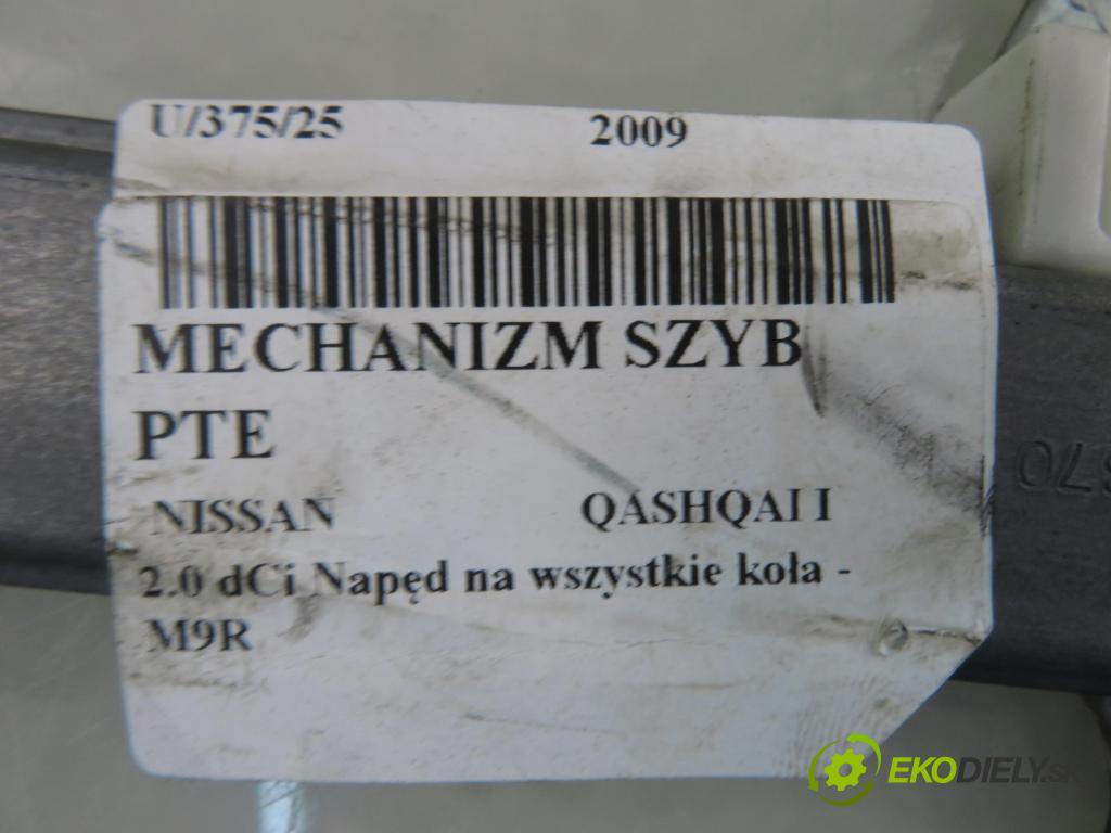 NISSAN QASHQAI / QASHQAI +2 I (J10, JJ10) CROSSOVER 2009 110,00 2.0 dCi Napęd na wszystkie koła - M9R 1995,00 Mechanizmus okien PTE 402190A