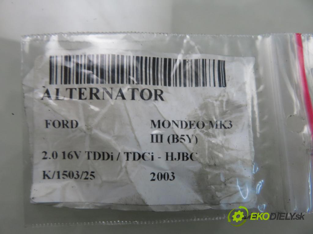FORD MONDEO III (B5Y) LIFTBACK 2003 85,00 2.0 16V 115 TDDi / TDCi - HJBC 1998,00 Alternátor 1S7TBC (Alternátor)