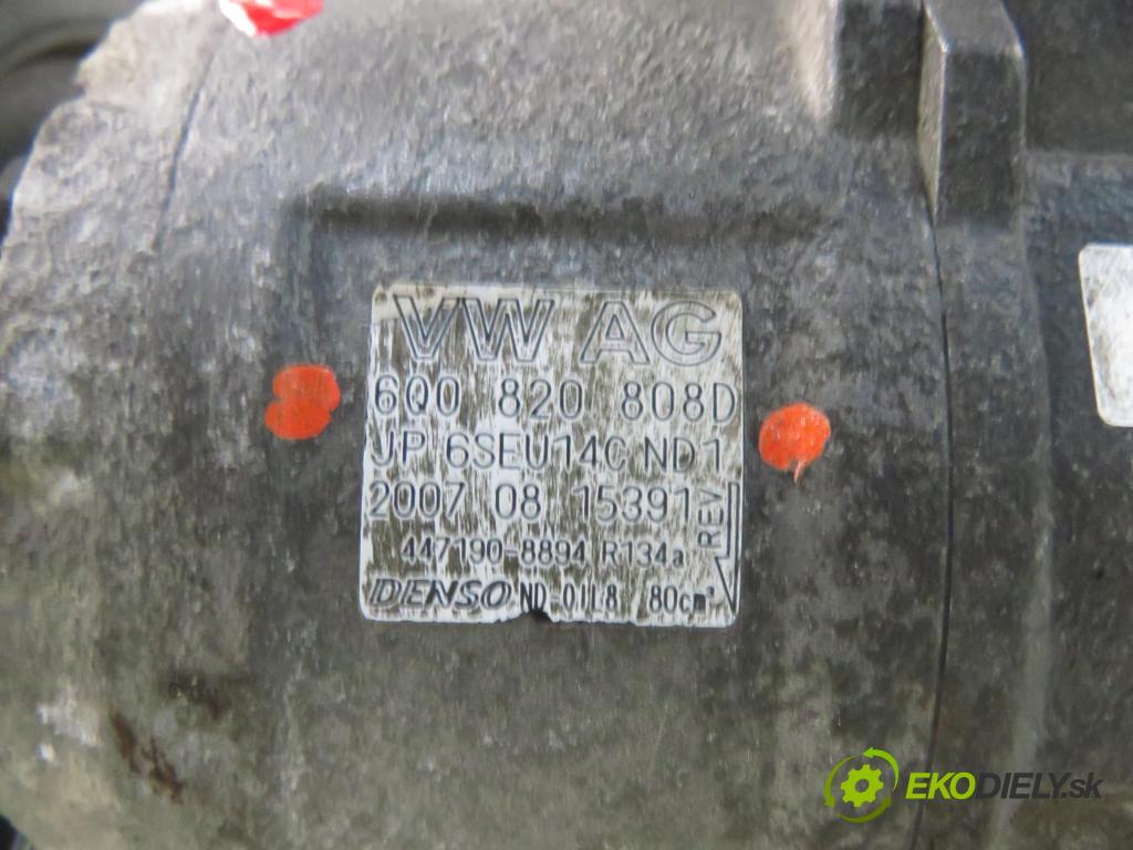 SKODA FABIA I Combi (6Y5) KOMBI 2007 59,00 1.4 16V - BUD 1390,00 KOMPRESOR: klimatizácie 6Q0820808D (Kompresor klimatizácie)