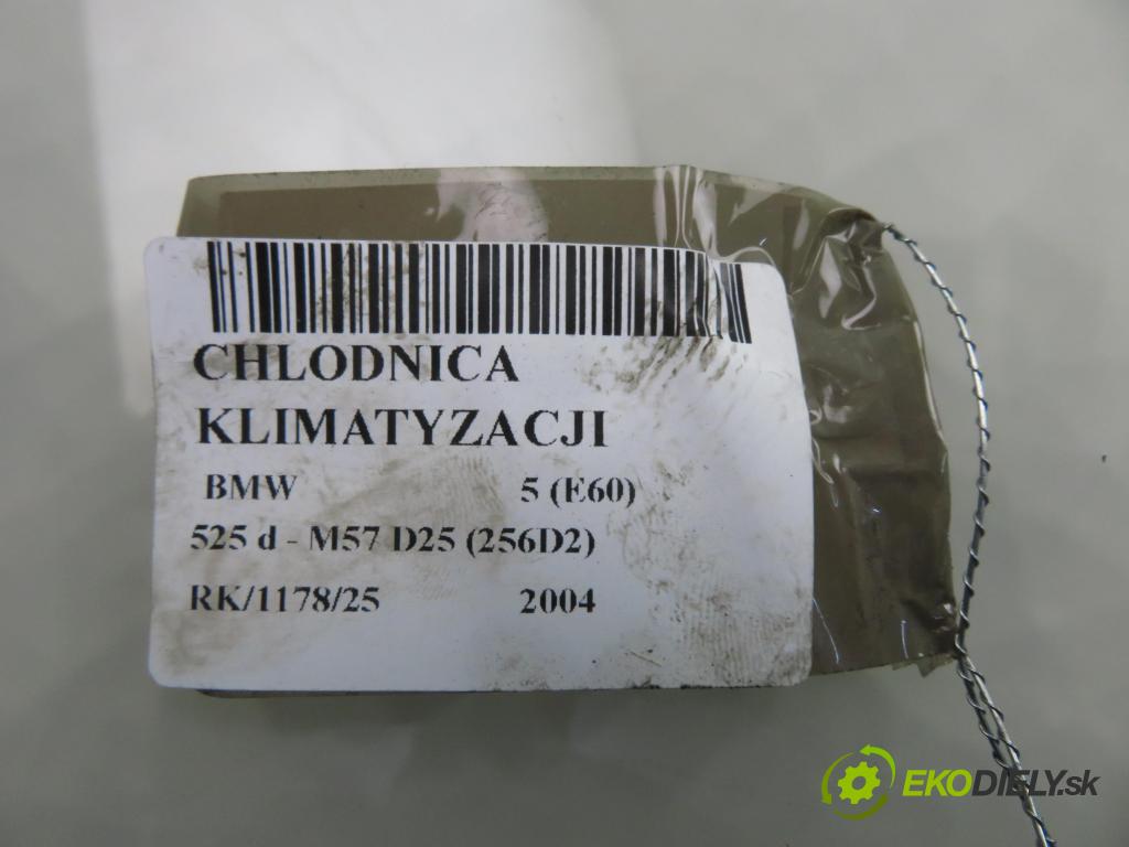 BMW 5 (E60) SEDAN 2004 130,00 525 d - M57 D25 177 (256D2) 2497,00 chladič klimatizácie 8381362 (Chladič klimatizácie)