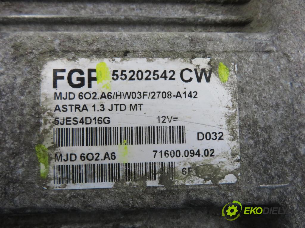 OPEL ASTRA H (A04) HB 2007 66,00 1.3 CDTI 90 - Z 13 DTH 1248,00 řídící jednotka motora 55202542CW ; MJD6O2A6