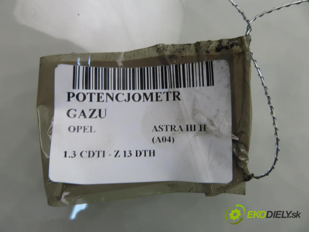 OPEL ASTRA H (A04) HB 2007 66,00 1.3 CDTI 90 - Z 13 DTH 1248,00 Potenciometer plynu 9157998BK ; 6PV00811200 (Potenciometer plynového pedálu)