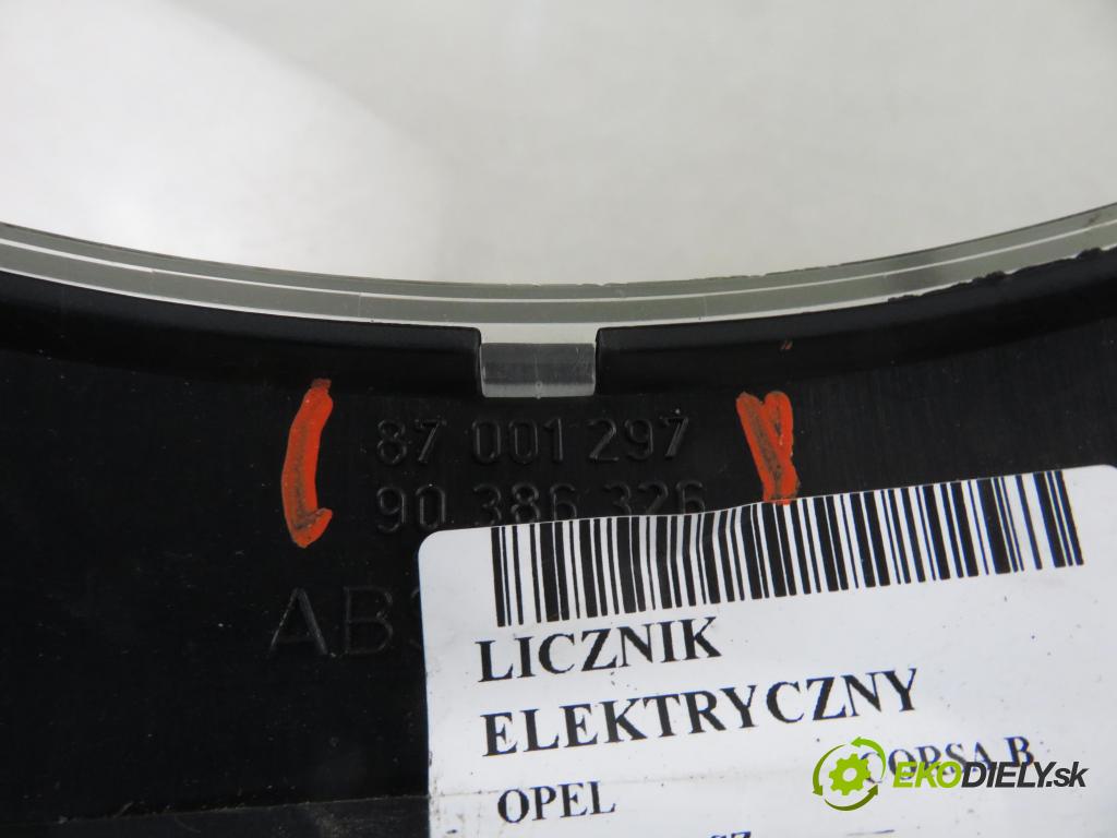 OPEL CORSA B (S93) HB 1999 44,00 1.4 i - X 14 SZ 1389,00 Prístrojovka elektrický 87001297 ; 90386326