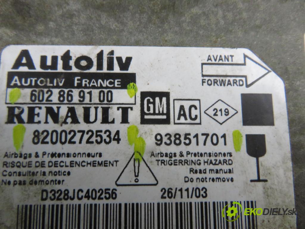 OPEL VIVARO A Skrzynia (X83) FURGON 2003 60,00 1.9 DI 80 - F9Q 762 1870,00 MODUL air BAG 93851701 ; 8200272534 ; 602869100