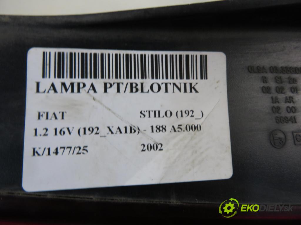FIAT STILO (192_) HB 2002 59,00 1.2 16V 80 - 188 A5.000 1242,00 Svetlo pravé zadné 46758985 ; 46758985DX