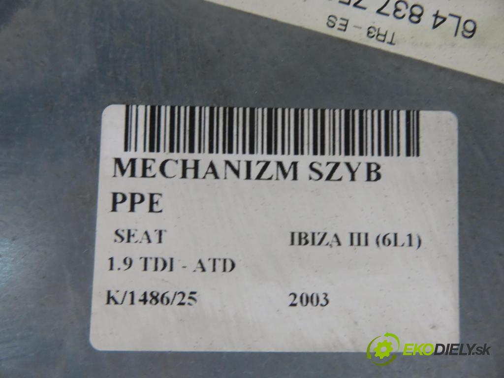 SEAT IBIZA III (6L1) HB 2003 74,00 1.9 TDI - ATD 1896,00 Mechanizmus okien 6Q2959801A