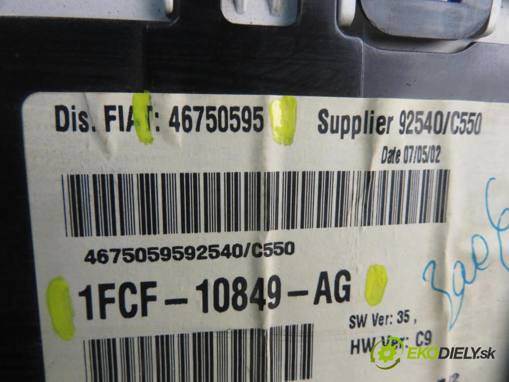 FIAT STILO (192_) HB 2002 59,00 1.2 16V 80 - 188 A5.000 1242,00 prístrojovka elektrický 46750595 ; 1FCF10849AG