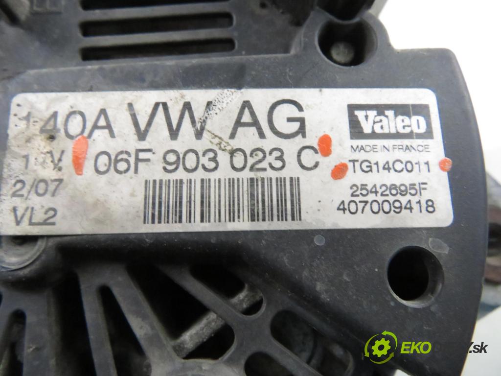 VW CADDY III Furgon (2KA, 2KH, 2CA, 2CH) FURGON 2007 77,00 1.9 TDI - BLS 1896,00 Alternátor 06F903023C ; TG14C011 (Alternátor)