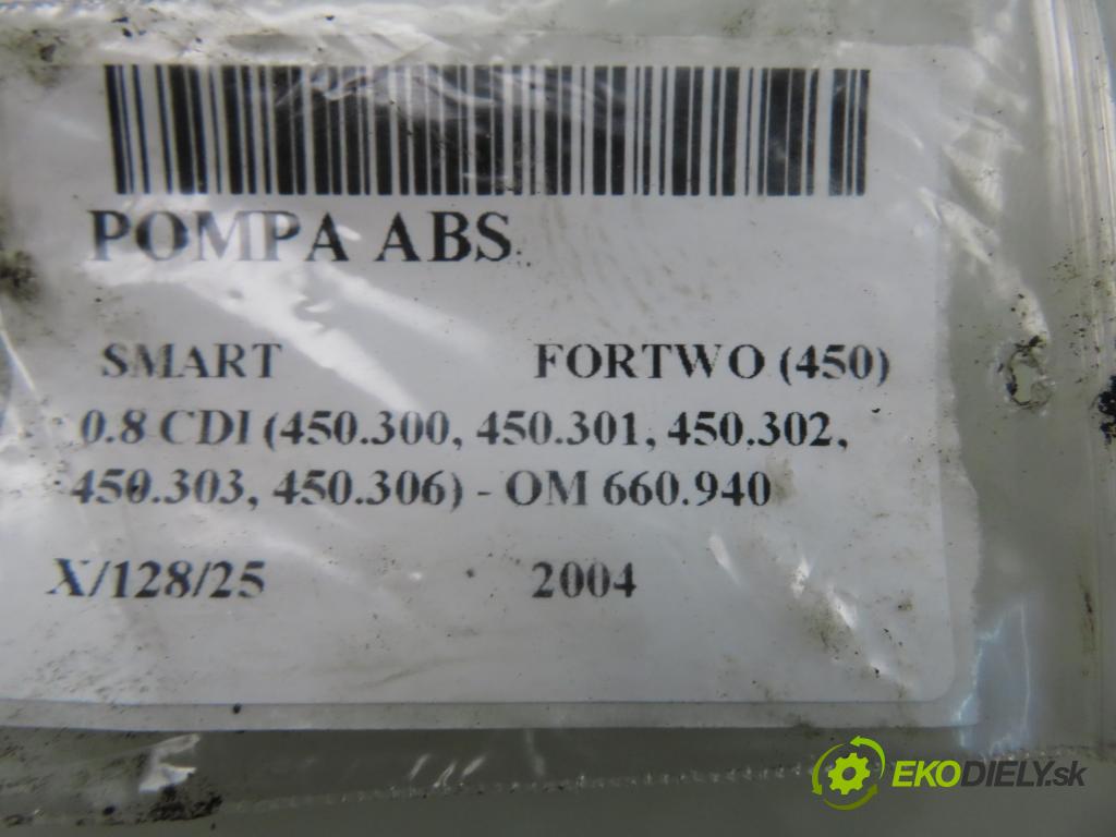 SMART FORTWO Coupe (450) HB 2004 30,00 0.8 CDI (450.300, 450.301, 450.302, 450.303, 450.3 799,00 Pumpa ABS 0273004530 (Pumpa ABS)