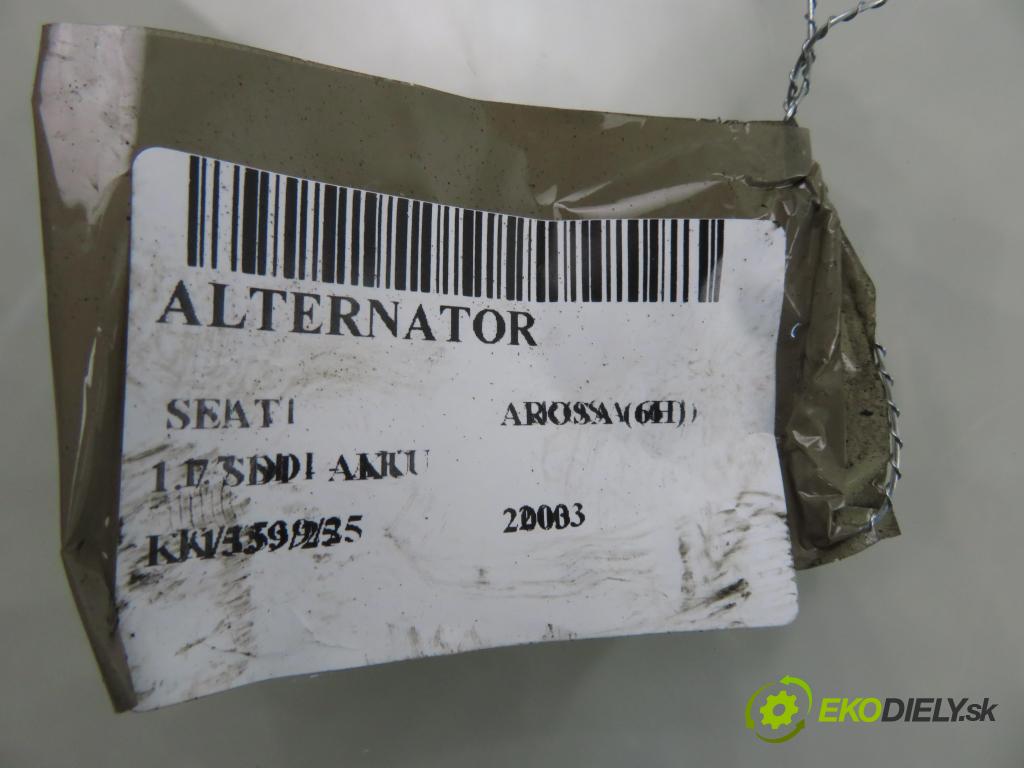 SEAT AROSA (6H) HB 2003 44,00 1.7 SDI - AKU 1716,00 Alternátor  (Alternátor)