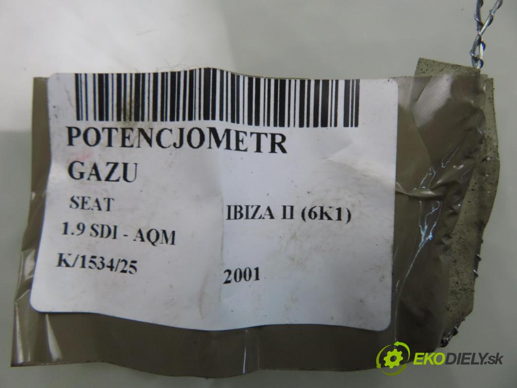 SEAT IBIZA II (6K1) HB 2001 50,00 1.9 SDI - AQM 1896,00 potenciometr plynového pedálu 0281002339 ; 028907475AP (Potenciometr plynového pedálu)