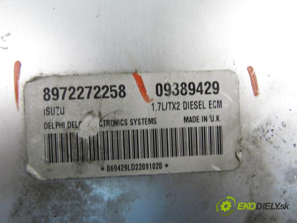 OPEL CORSA C (X01) HB 2000 55,00 1.7 DTI - Y 17 DT 1686,00 řídící jednotka motora 09389429 ; 8972272258
