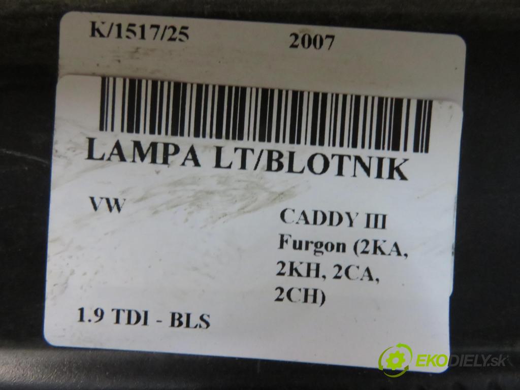 VW CADDY III Furgon (2KA, 2KH, 2CA, 2CH) FURGON 2007 77,00 1.9 TDI - BLS 1896,00 Svetlo ľavé zadné 2K0945257A