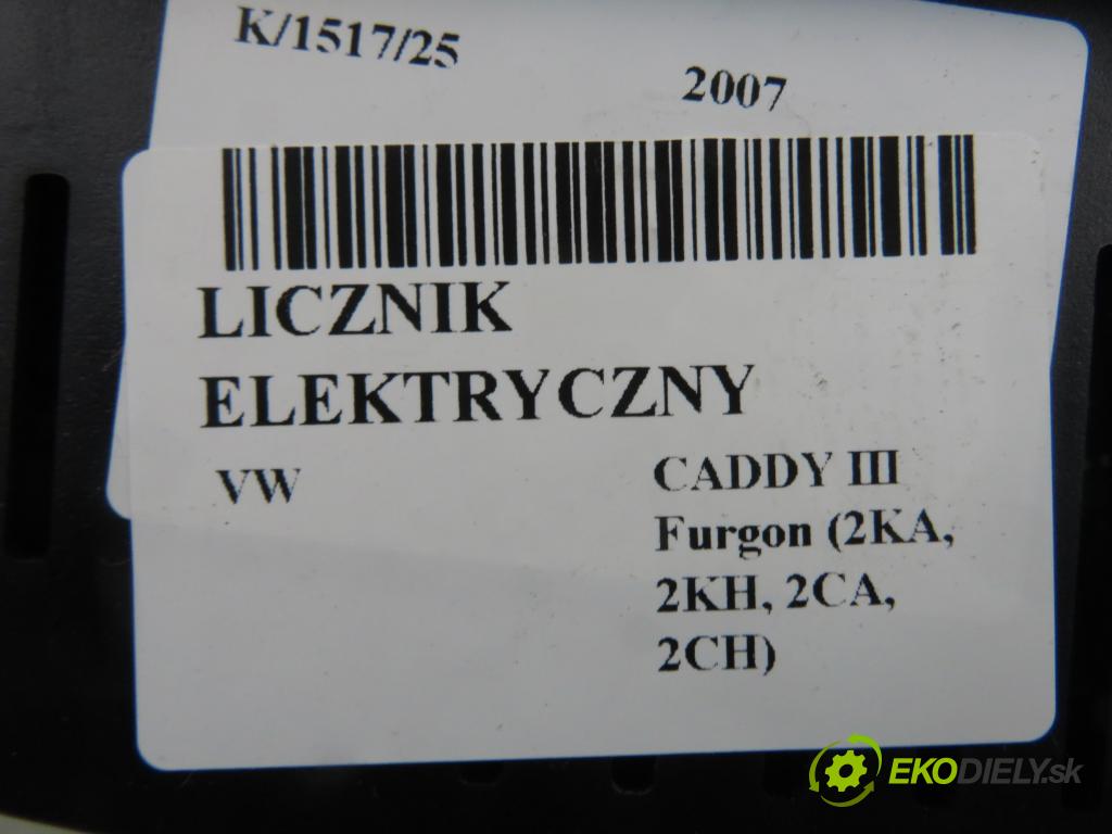 VW CADDY III Furgon (2KA, 2KH, 2CA, 2CH) FURGON 2007 77,00 1.9 TDI - BLS 1896,00 prístrojovka elektrický 1T0920873A