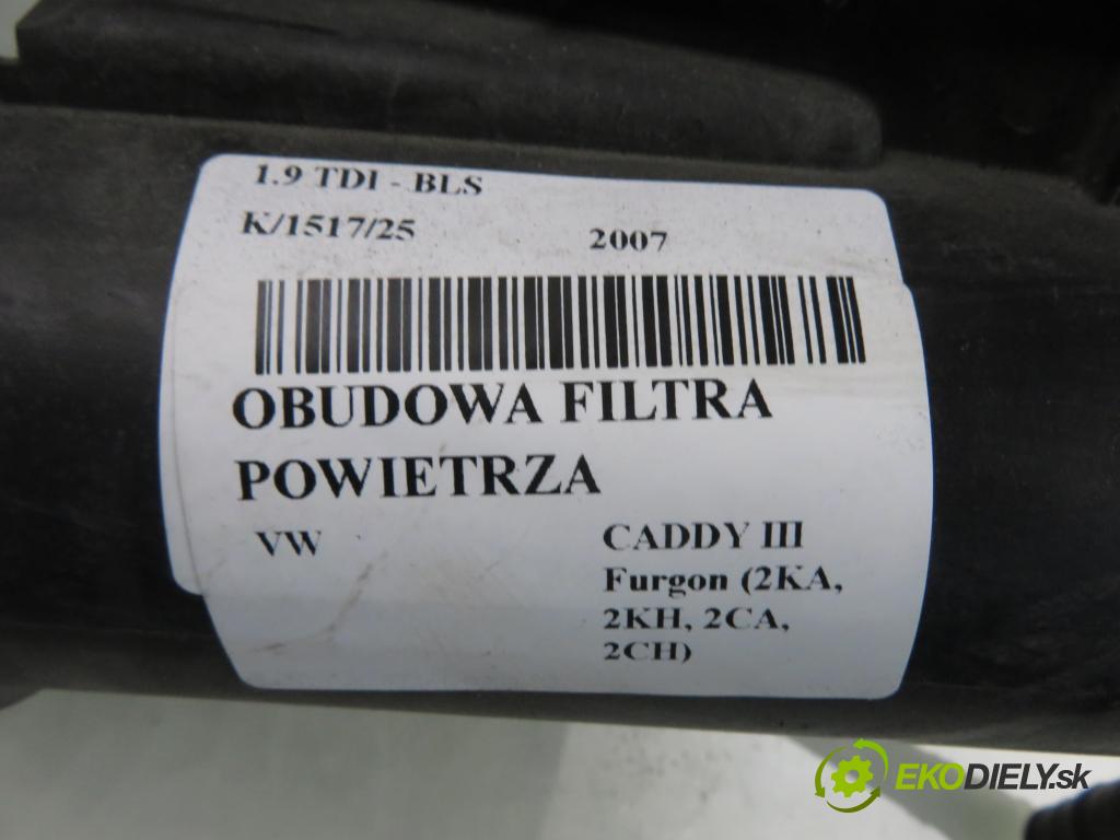 VW CADDY III Furgon (2KA, 2KH, 2CA, 2CH) FURGON 2007 77,00 1.9 TDI - BLS 1896,00 Obal filtra vzduchu 3C0129607BB ; 3C0129601BL (Obal vzduchového filtra)