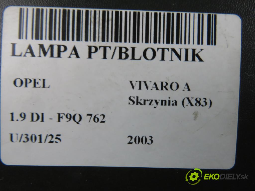 OPEL VIVARO A Skrzynia (X83) FURGON 2003 60,00 1.9 DI 80 - F9Q 762 1870,00 Svetlo pravé zadné 