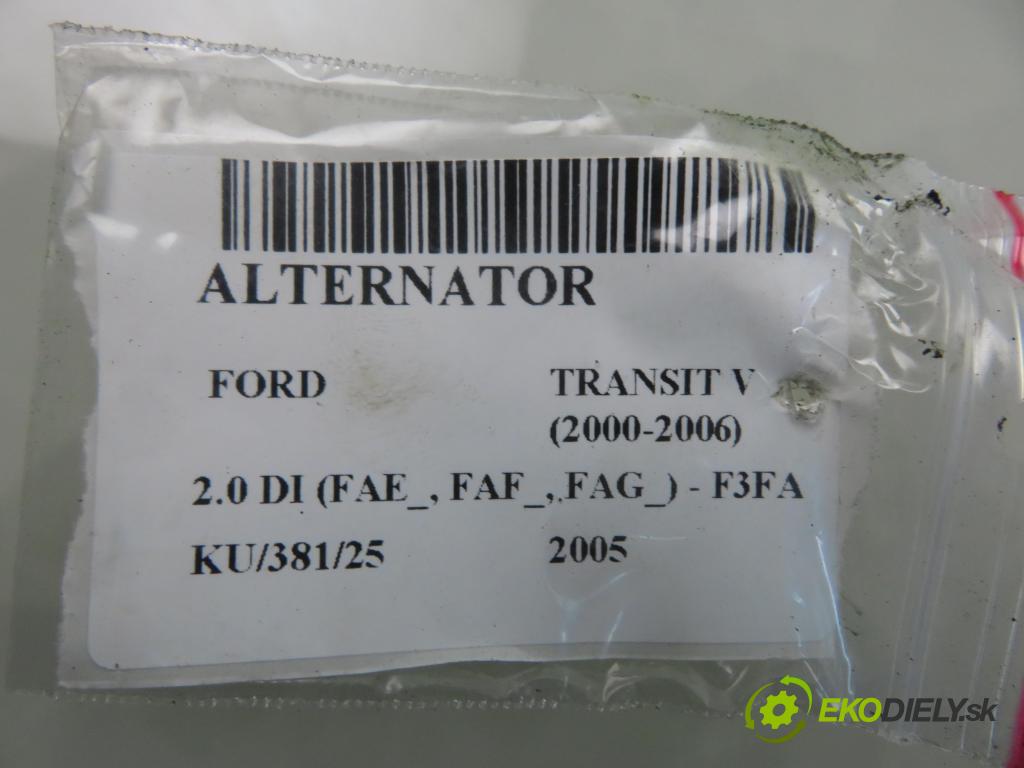 FORD TRANSIT Furgon (FA_ _) BUS 2005 63,00 2.0 DI 86 - F3FA 1998,00 Alternátor CAL10260AS (Alternátor)