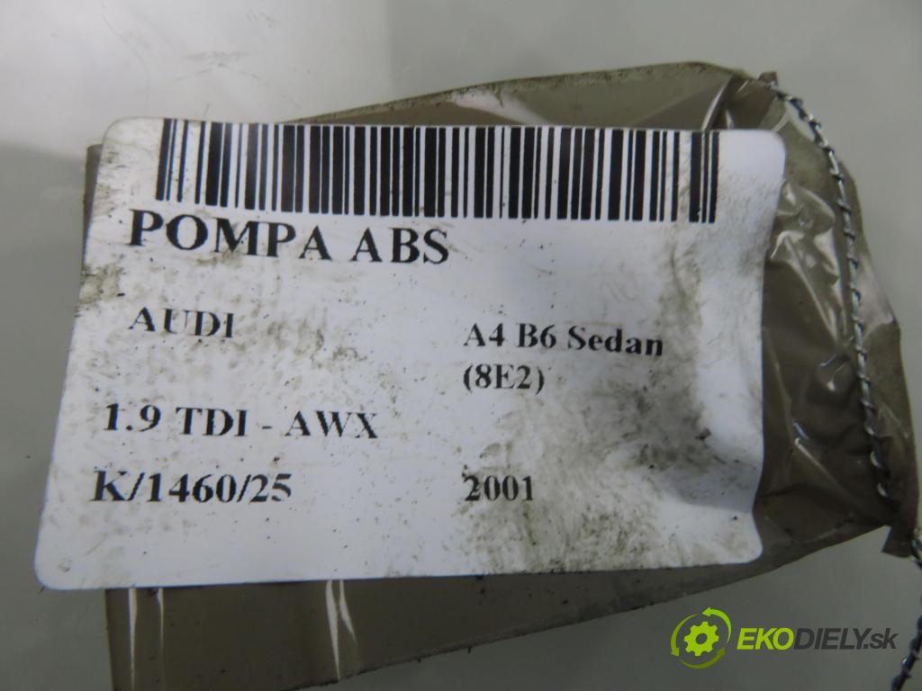 AUDI A4 (8E2, B6) SEDAN 2001 96,00 1.9 TDI PD 130 - AWX 1896,00 Pumpa ABS 0265950011 ; 0265225048 ; 8E0614517 (Pumpa ABS)