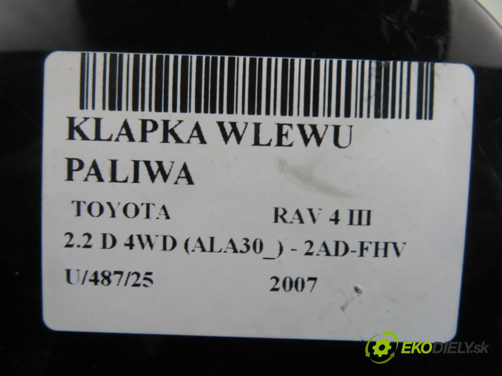 TOYOTA RAV 4 III (_A3_) SUV 2007 130,00 2.2 D 4WD 177 - 2AD-FHV 2231,00 Dvierka nádrže paliva  (Kľučka dverí ostatné)
