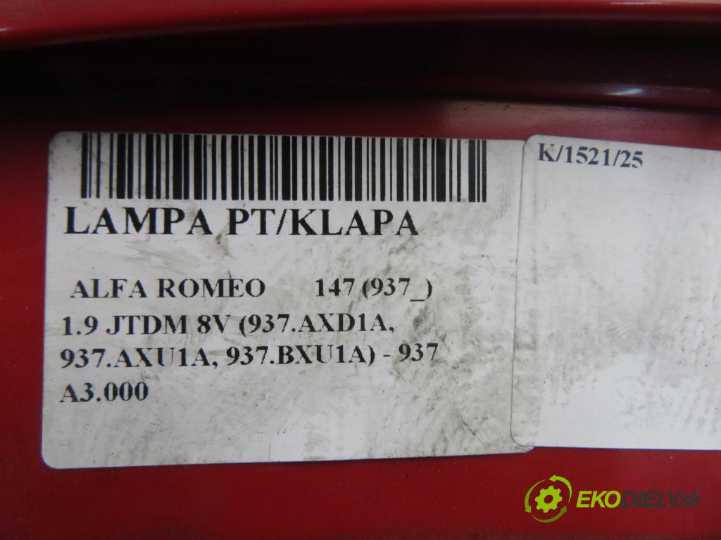 ALFA ROMEO 147 (937_) HB 2006 88,00 1.9 JTDM 8V (937.AXD1A, 937.AXU1A, 937.BXU1A) - 93 1910,00 Svetlo pravé zadné kufor 60693791