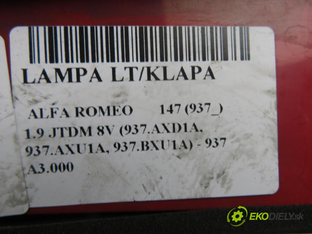 ALFA ROMEO 147 (937_) HB 2006 88,00 1.9 JTDM 8V (937.AXD1A, 937.AXU1A, 937.BXU1A) - 93 1910,00 Svetlo ľavé zadné kufor 60693792
