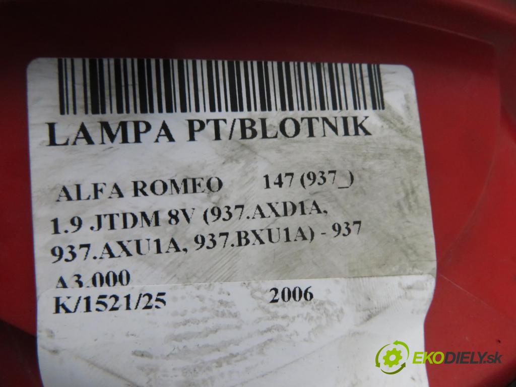 ALFA ROMEO 147 (937_) HB 2006 88,00 1.9 JTDM 8V (937.AXD1A, 937.AXU1A, 937.BXU1A) - 93 1910,00 Svetlo pravé zadné 46556347