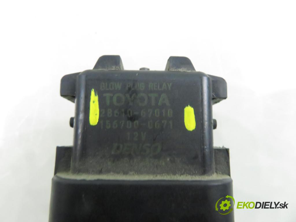 TOYOTA COROLLA (_E12_) HB 2005 85,00 2.0 D-4D 116 (CDE120R_, CDE120L_) - 1CD-FTV 1995,00 RELÉ: JÚN: 2861067010 ; 1567000671