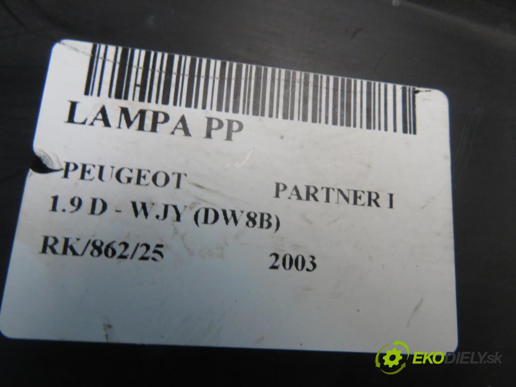PEUGEOT PARTNER Combispace (5F) KOMBIVAN 2003 51,00 1.9 D - WJY (DW8B) 1868,00 Svetlo PP 944150880 ; 3CLX13W029AAB