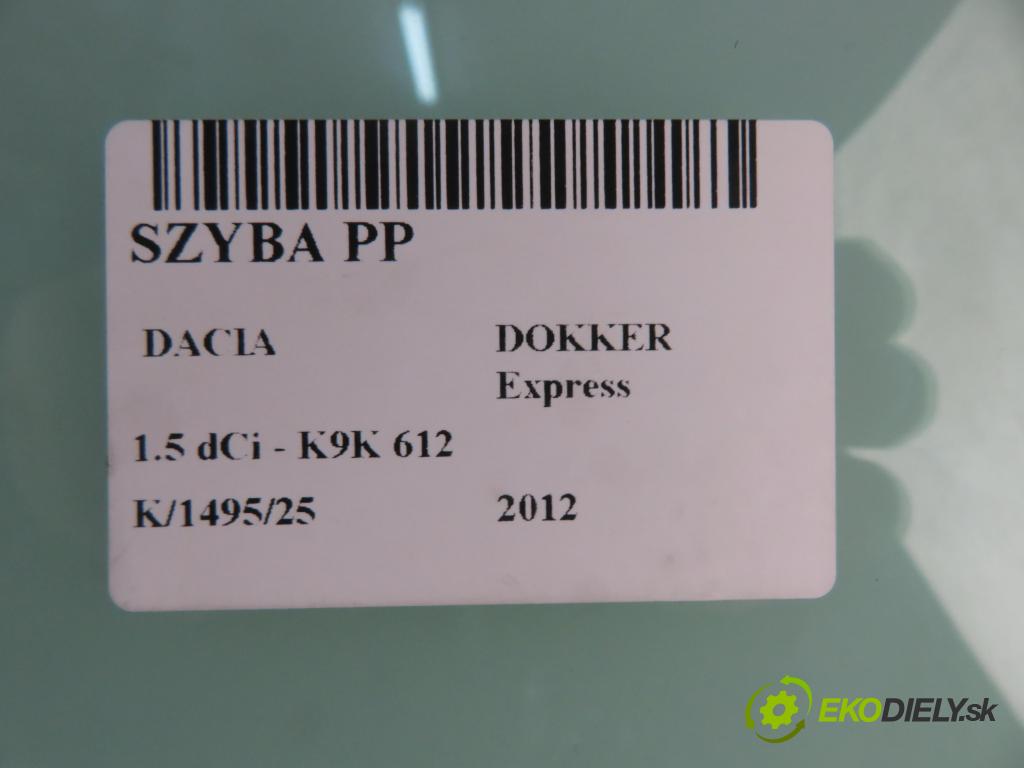 DACIA DOKKER Express FURGON 2012 0,00 1.5 dCi - K9K 612 1461,00 okno PP