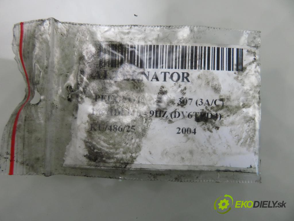 PEUGEOT 307 (3A/C) HB 2004 80,00 1.6 HDi 110 1560,00 Alternátor 9646321880 ; 0124525035 (Alternátor)