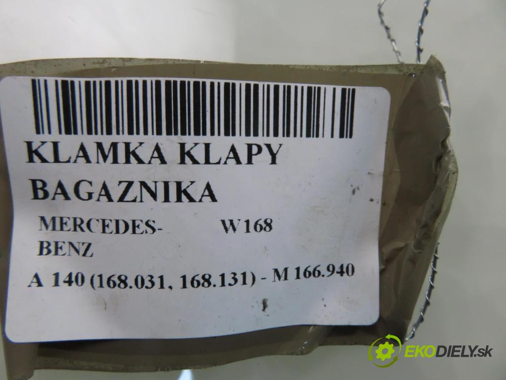 MERCEDES-BENZ KLASA A (W168) HB 1999 60,00 1.4 A 140 82 - M 166.940 1397,00 Kľučka dverí kufor 1687400193