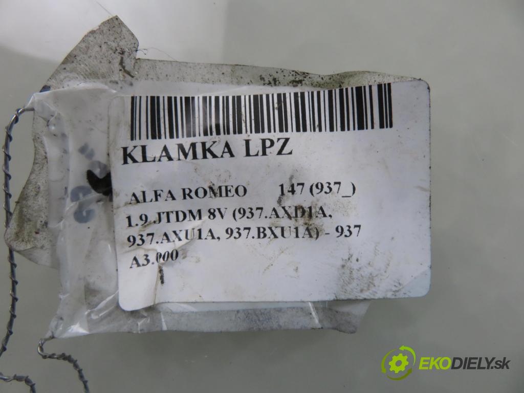 ALFA ROMEO 147 (937_) HB 2006 88,00 1.9 JTDM 8V (937.AXD1A, 937.AXU1A, 937.BXU1A) - 93 1910,00 Kľučka LPZ 