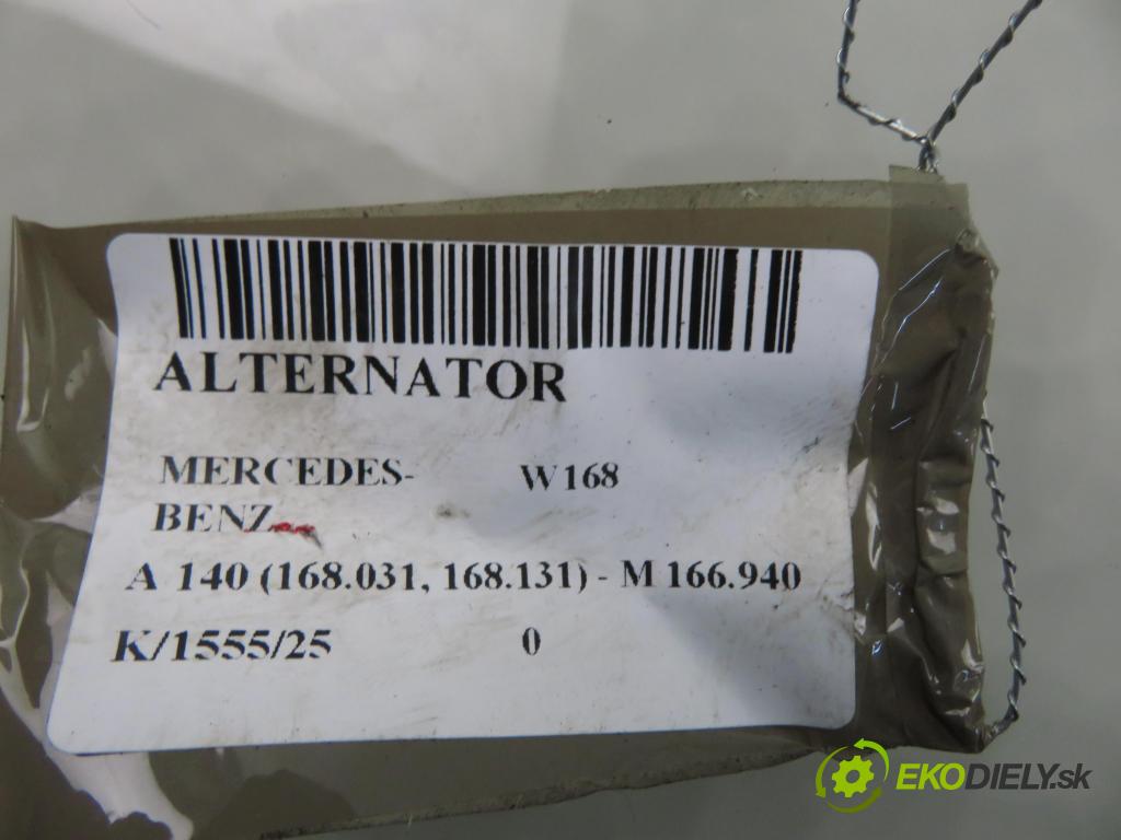 MERCEDES-BENZ KLASA A (W168) HB 1999 60,00 1.4 A 140 82 - M 166.940 1397,00 Alternátor A0121544502 ; SG9B037 (Alternátor)