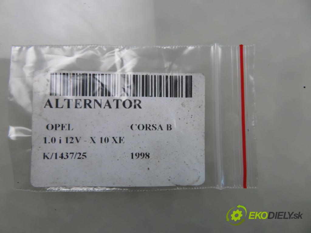OPEL CORSA B (S93) HB 1998 40,00 1.0 i 12V 54 - X 10 XE 973,00 Alternátor 0123100003 ; 90534472 (Alternátor)