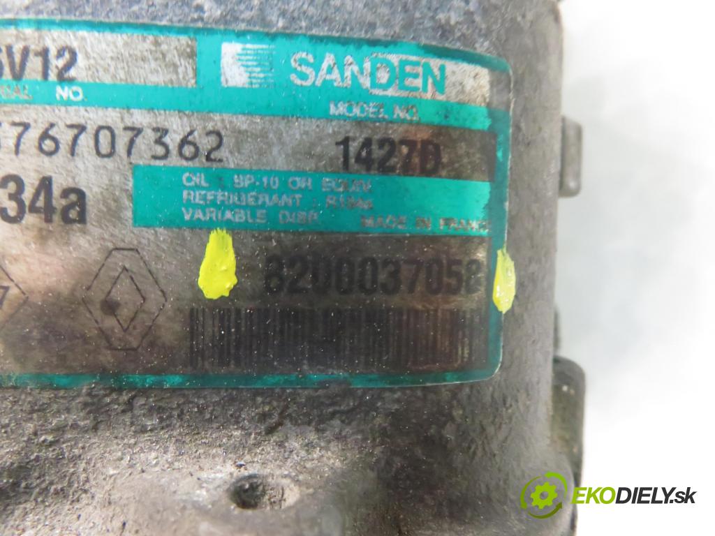 RENAULT CLIO II (BB_, CB_) HB 2003 55,00 1.2 16V 75 - D4F 712 1149,00 KOMPRESOR: klimatizácie 8200037058 (Kompresor klimatizácie)