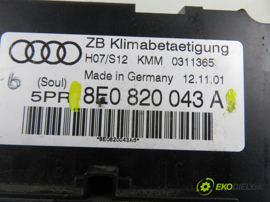 AUDI A4 (8E2, B6) SEDAN 2002 110,00 1.8 T - AVJ 1781,00 Panel topení KLIMATRONIK 8E0820043A