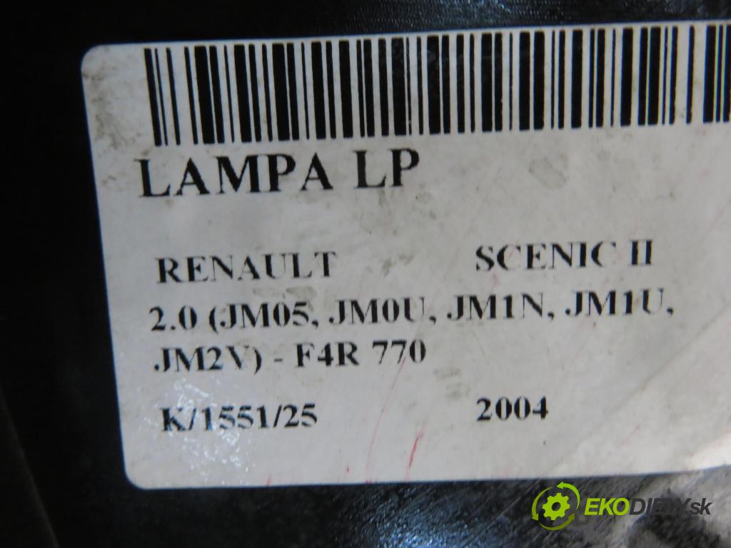 RENAULT SCENIC II (JM0/1_) MINIVAN 2004 99,00 2.0 135 - F4R 770 1998,00 Svetlo LP 00829000