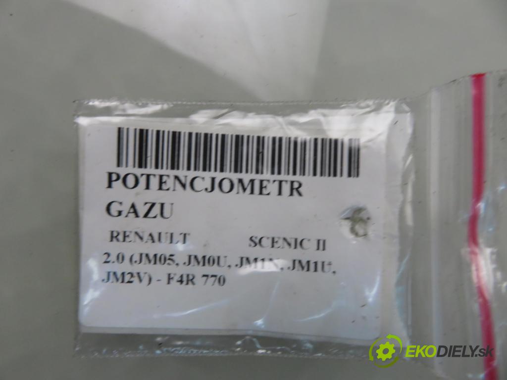 RENAULT SCENIC II (JM0/1_) MINIVAN 2004 99,00 2.0 135 - F4R 770 1998,00 Potenciometer plynu 8200159645 (Potenciometer plynového pedálu)