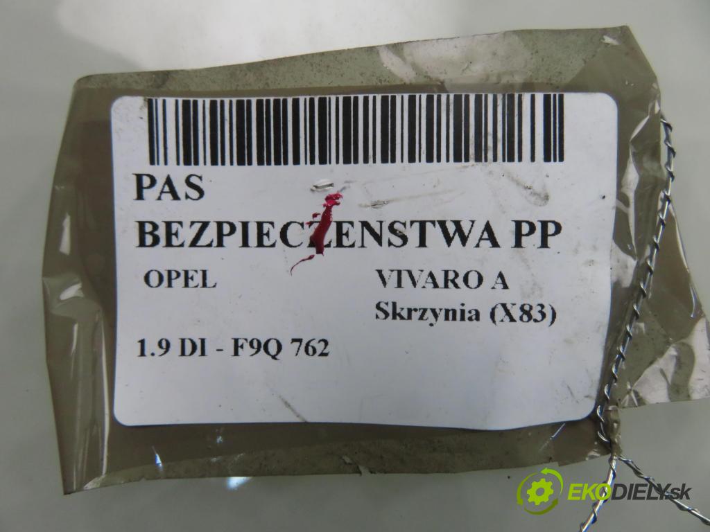 OPEL VIVARO A Skrzynia (X83) FURGON 2003 60,00 1.9 DI 80 - F9Q 762 1870,00 Držiak bezpečnostný PP