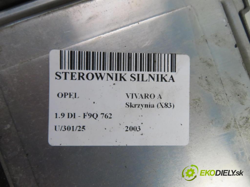 OPEL VIVARO A Skrzynia (X83) FURGON 2003 60,00 1.9 DI 80 - F9Q 762 1870,00 Riadiaca jednotka Motor 8200051609 ; 8200325720 ; 0281011530