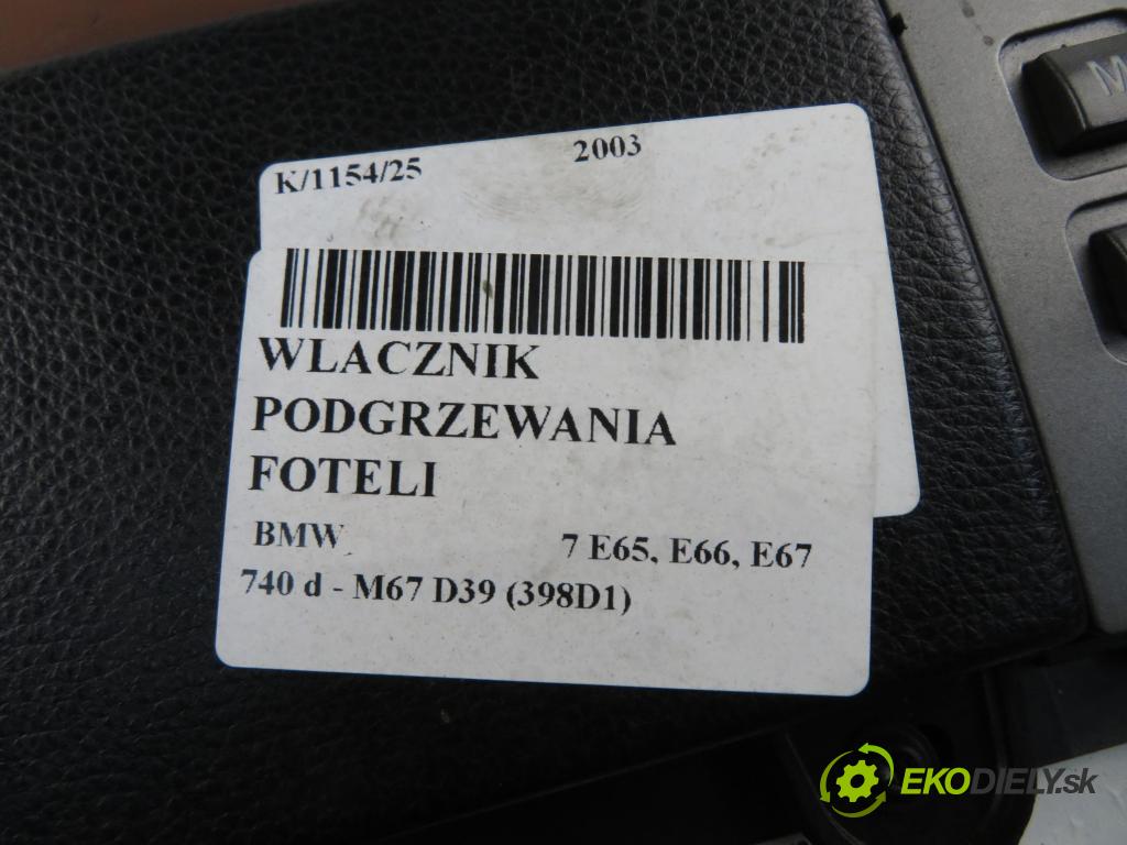 BMW 7 (E65, E66, E67) SEDAN 2003 190,00 740 d- M67 D39 (398D1) 3901,00 Lakťová opierka 14875871